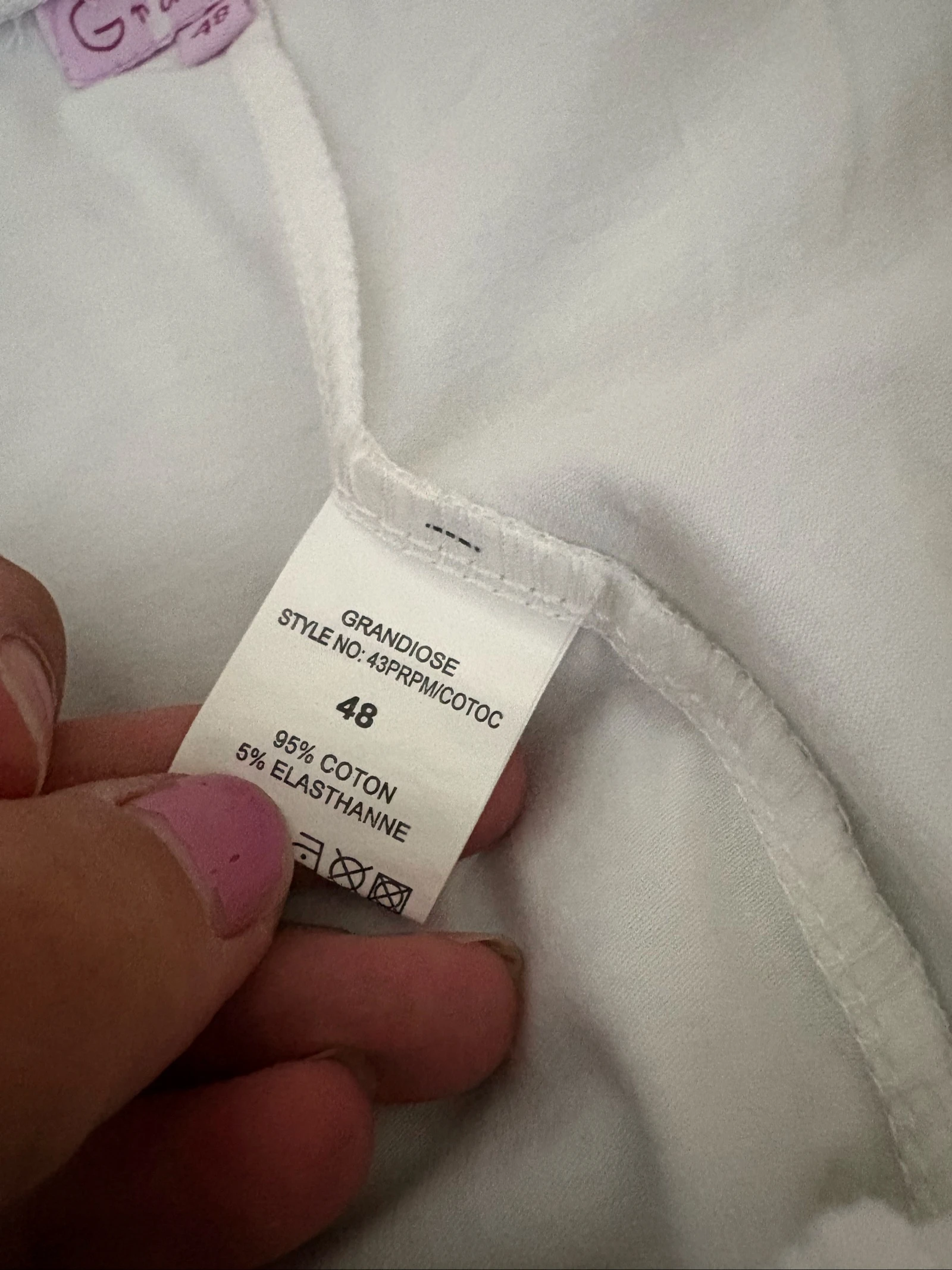 Witte katoenen en elastaan leggings dames 48 Grandiose – photo 4